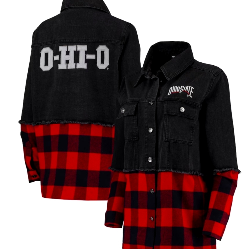 Ohio State Jean Jacket with attached shirt size 2X